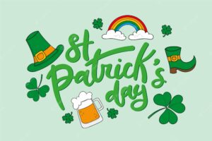 Illustration with lettering for st. patrick's day