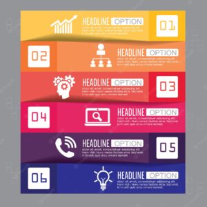 Infographic template with flat icons for presentation.