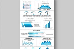 Infographics brochure with blue elements