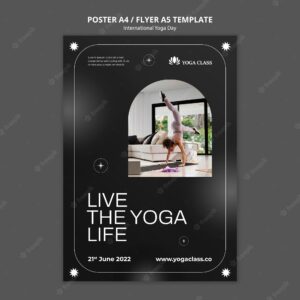 International yoga day poster template design