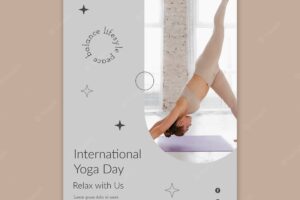 International yoga day simplistic vertical poster template