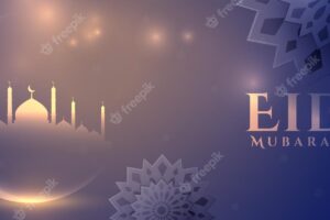 Islamic eid mubarak festival beautiful banner design