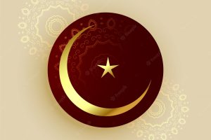 Islamic eid mubarak moon and star design
