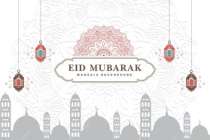 Islamic mandala decorative ramadan kareem or eid mubarak banner and background