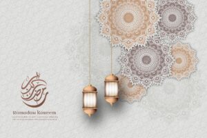 Islamic ramadan soft color background with lantern ornament