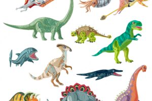 Jurassic period animals set