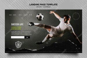 Landing page for football club