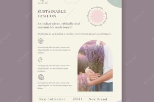 Lavender sustainable fashion flyer print template
