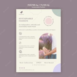 Lavender sustainable fashion flyer print template