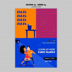 Learn at home poster template