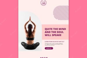 Lotus position meditation and mindfulness poster