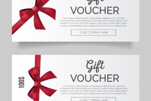 Lovely gift voucher with red ribbon