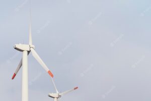 Low angle of wind turbines generating energy