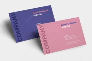 Luxury business card  in pink tone with front and rear view