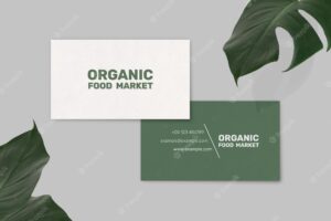 Market business card template vector in front and rear view