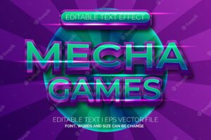 Mecha games cartoon style text effects