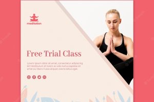 Meditation classes square flyer template