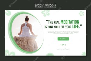 Meditation and mindfulness banner concept