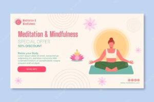 Meditation and mindfulness horizontal banner