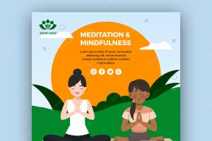 Meditation and mindfulness post square template