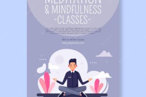 Meditation and mindfulness poster template