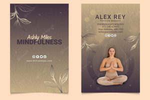 Meditation and mindfulness vertical business card