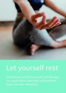 Meditation wellness template psd for healthy lifestyle for ad poster