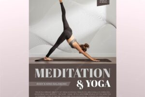 Meditation and yoga flyer template