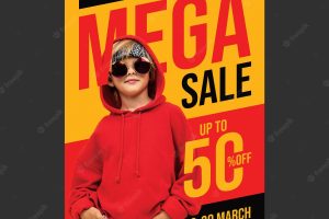 Mega fashion sale flyer template