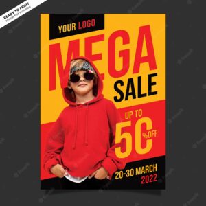 Mega fashion sale flyer template
