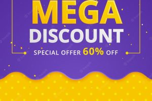 Mega sales background with abstract shapes