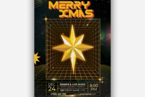 Merry christmas flyer template