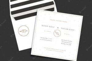 Minimalist wedding invitation card