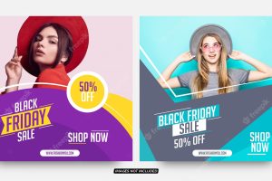 Modern style black firday sale social media post templates