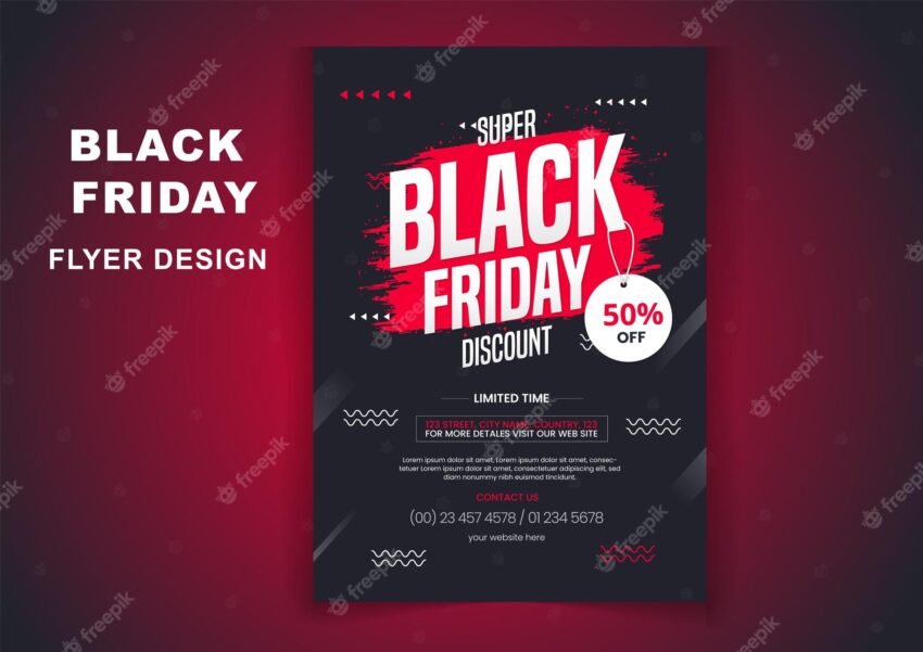 Modern super sell black friday flyer poster design template