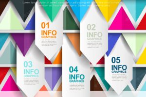 Modern vector abstract paper label infographic elements and geometry background