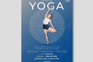 Modern yoga flyer template