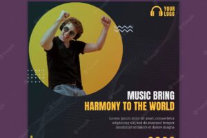 Music event square flyer design