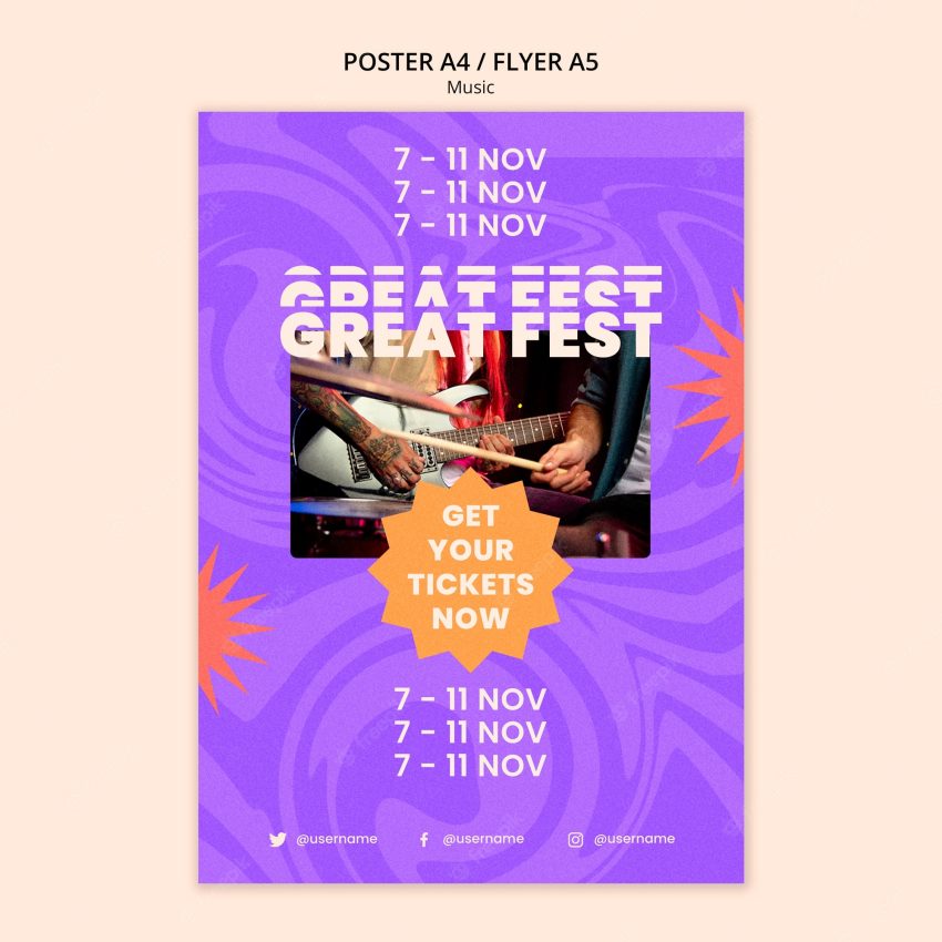 Music festival poster template