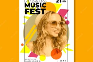 Music festival poster woman with blond hair