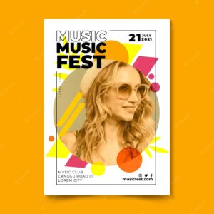 Music festival poster woman with blond hair