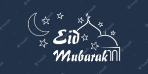 Muslim festival eid mubarak background premium vector