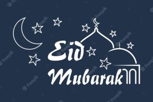 Muslim festival eid mubarak background premium vector
