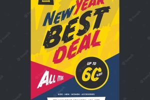 New year best deal flyer template