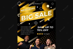 New year sale flyer template