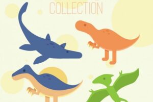 Nice dinosaurs set in colors
