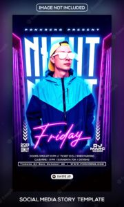 Night club party flyer social media story