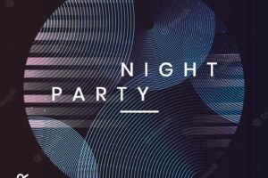 Night party poster design set