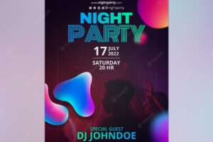 Night party poster template design