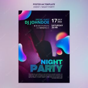 Night party poster template design